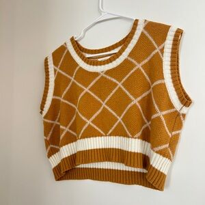 Better Be Mustard and Cream Knit Top
